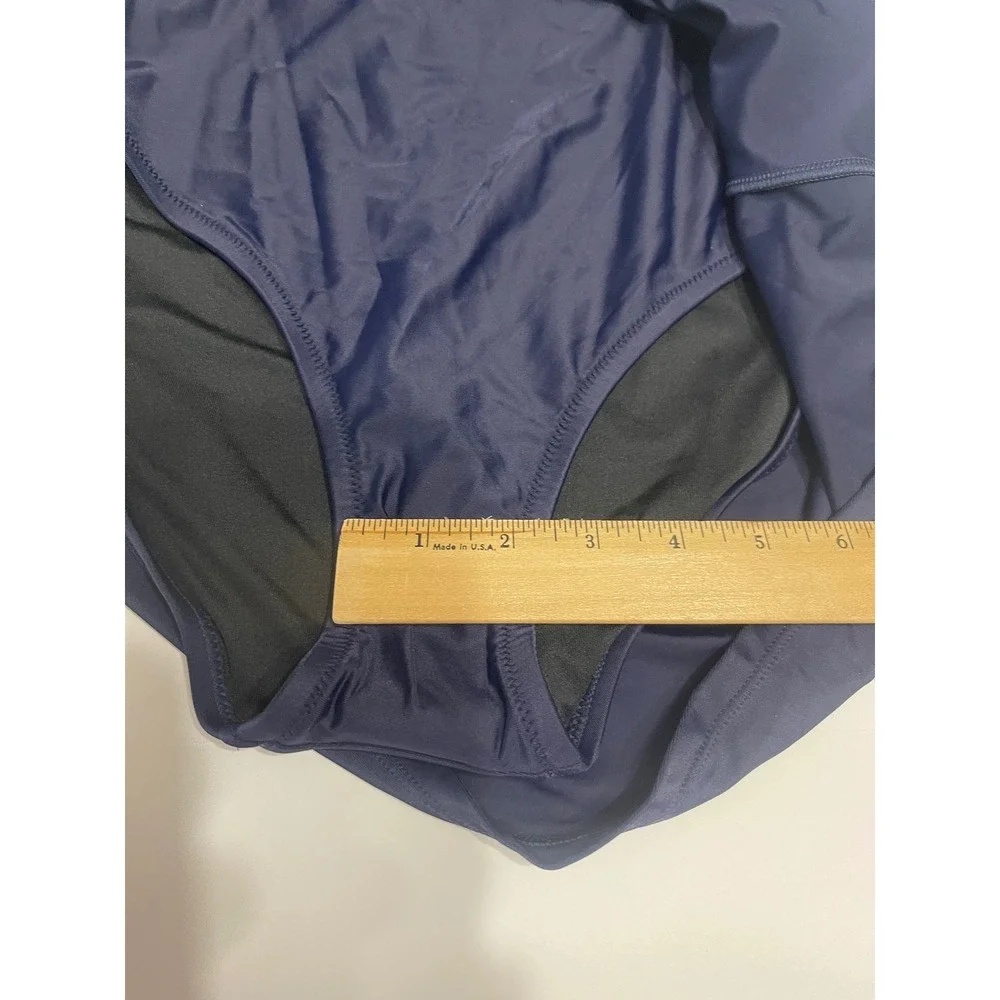 J.Crew Ruched One Shoulder Swim Dress Size 4 Navy Swimsuit NWT BP248